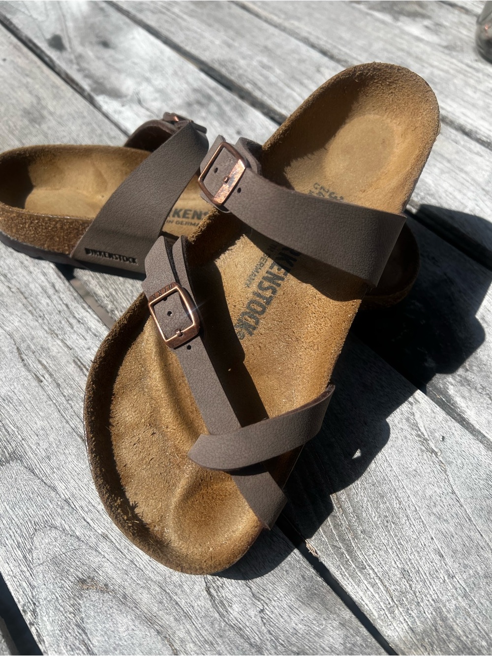 Birkenstock Brown Cross-Strap Women's Sandals with Buckles